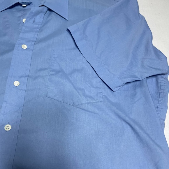 Requirements short sleeve men Sky Blue  Button Down Shirt size 17 Classic fit - Picture 4 of 10